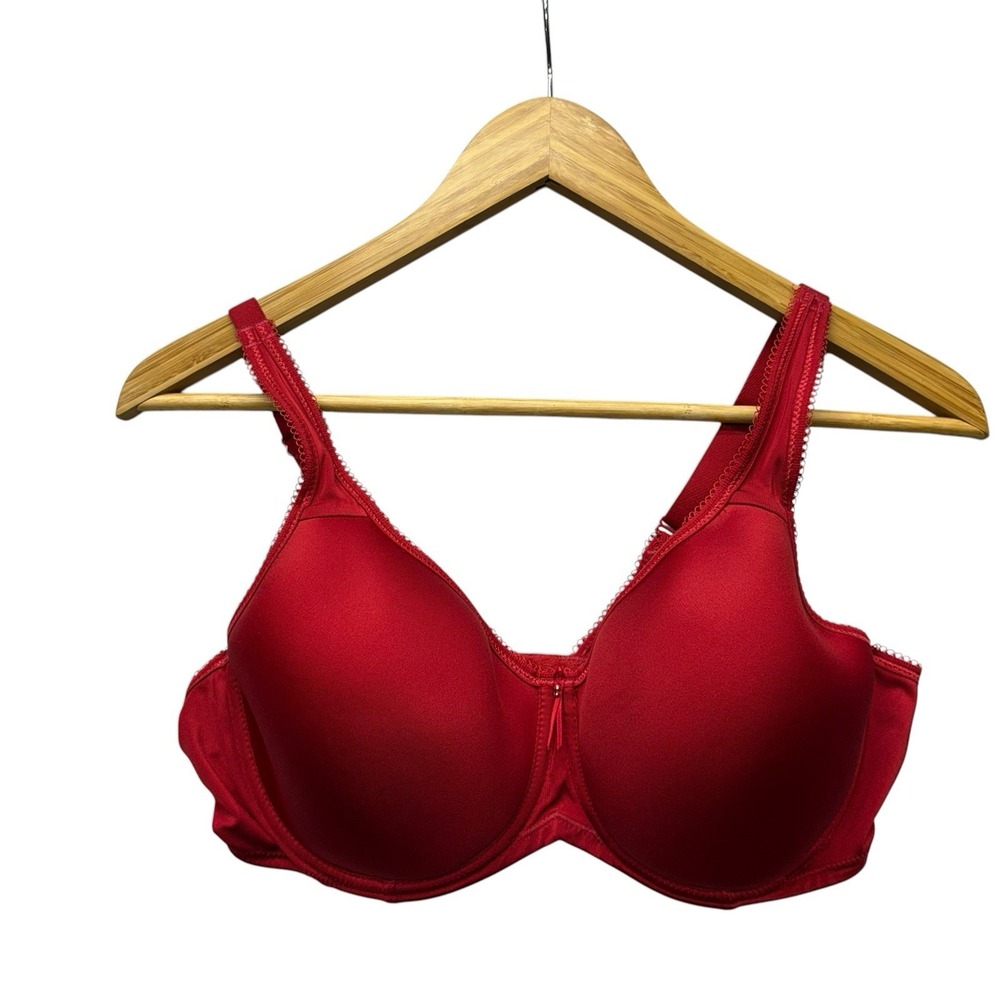 Wacoal Womens Bra 38D Red Underwire Lightly Lined Full Coverage Style 853192